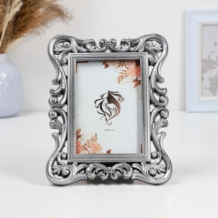 Photo frame "curls" 10x15cm/22.5x17cm, steel with postponement-1