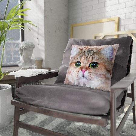 Decorative Ethel Pillow "Kit" 40x40 cm, Gabardin, 100% p/e-1