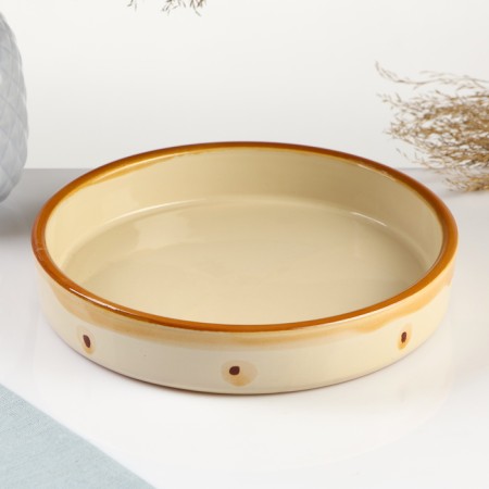 Crystal dish 0.5l / 20x3.5cm, caramel