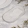 Gypsum oval candlestick, 17.5x9x1.5cm, marble with purple stripes