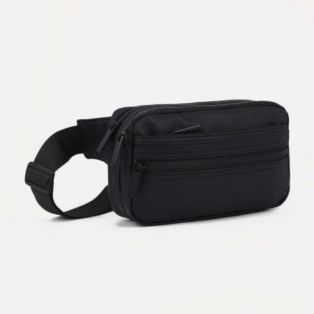 Lightning waist bag, 2 outer pockets, black color-1
