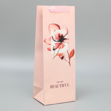 Gift Package Laminated for a bottle, packaging, You Are Beautiful, 13 x 36 x 10 cm-1