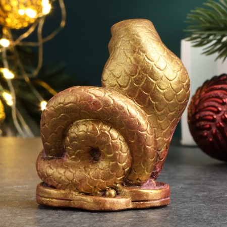 Figure "Snake Yin-Yang" burgundy with gilding, 6x5x4cm-2