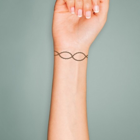 Tattoo on the body Black "Bracelet. Chain" 20x3 cm-2