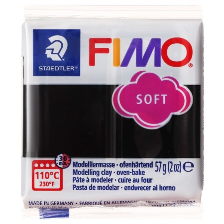 Plastic - polymer clay, 57 g, Soft, black-1