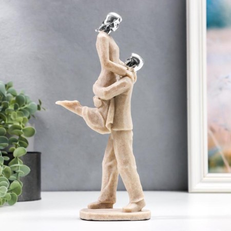 Souvenir Polystone "Lovers - A hug" Sand with silver 27x10.5x7 cm-3