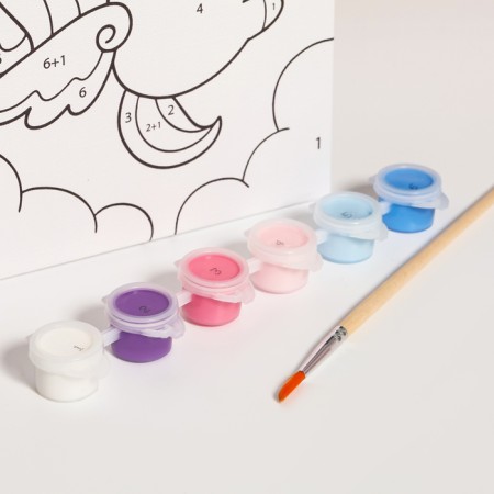Picture on numbers for children "Unicorn with balls", 21 x 15 cm-2