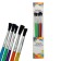 A set of brushes nylon 5 pieces, flat, with plastic colored handles