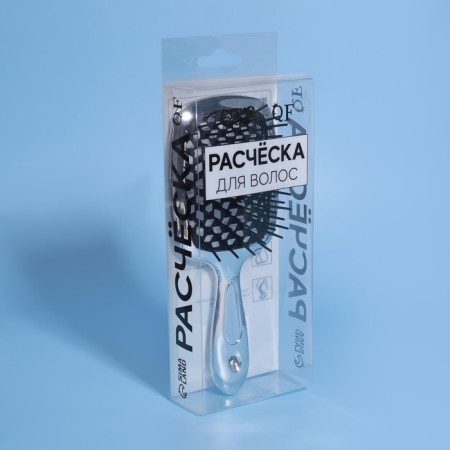 The comb massage, wide, ventilated, with galvanic coating, 8.5 × 20.5 cm, PVC box, color mix-13
