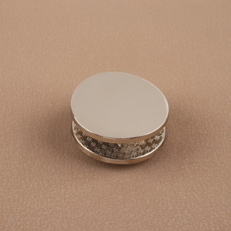 Bag's fastener, d = 4 cm, silver color-1