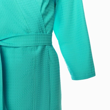 Women's waffle robe and I am 3/4 sleeve, size 42-44, turquoise, 100% cotton, 200g/m2-6