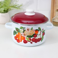 Cylindrical “cherries”, 4 l, with a lid, induction, white color, white
