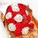 Bouquet of soap red and white roses in a box of 20 pcs