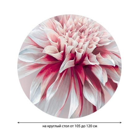 Tables on the table "Life with flowers", round, oxford, elastic band, size 140x140 cm, diameter 105-120 cm-1