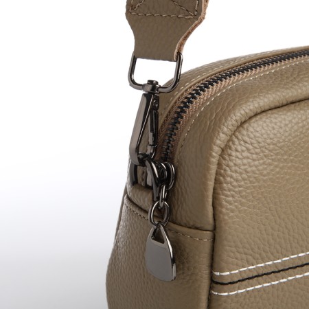 Female bag, cross-body, on lightning, khaki color-5