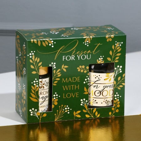 Set Aromadiffuser 30 ml and a vase 125 ml “For You”, aroma green tea-12