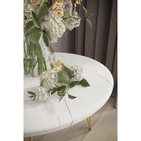 Journal table "Reed Gold 430", 550 × 550 × 450 mm, color white marble-2