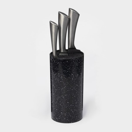 Knives stand with filler "Black granite", 22 × 11 cm, black color-2