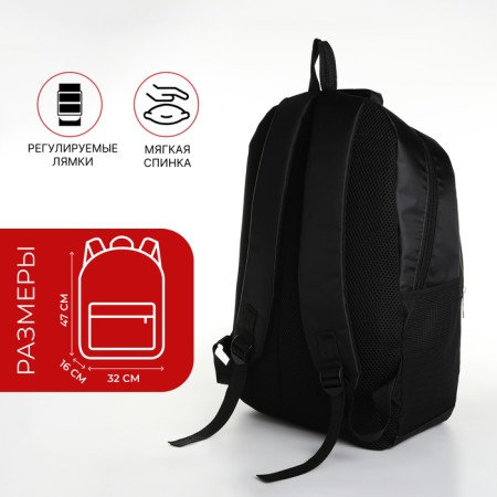 Youth backpack with lightning, 4 pockets, black/red color-1
