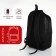 Youth backpack with lightning, 4 pockets, black/red color