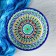 Plate of the Rishtan ceramics "Flowers", 22 cm, blue