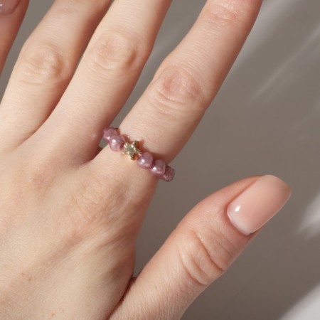 Ring "Star", the color is pink-golden, dimensionless-3