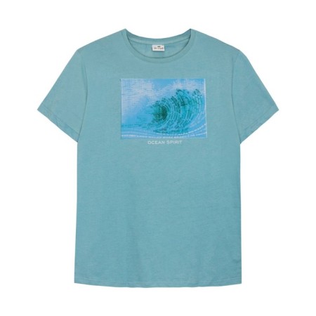 Male T -shirt, size 50, turquoise color-3