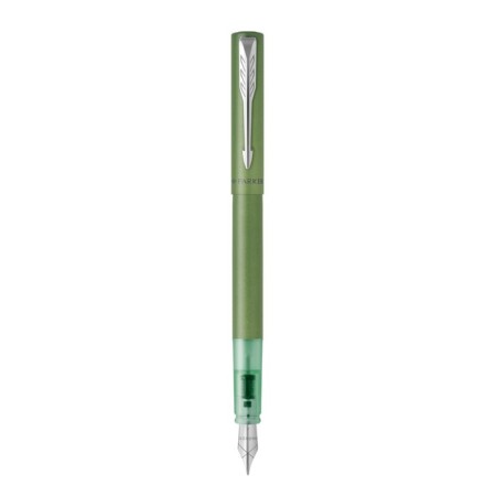 Pickle Parker Vector XL, green case, feather F, stainless steel, gift box.-2