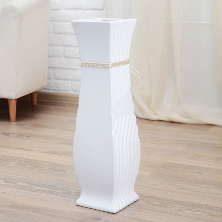 VAZA Keramics Floor "Dante" zigzag with a lace, 15x60 cm, white-1