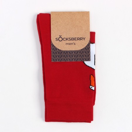 Male socks, red/goose color, size 27-6