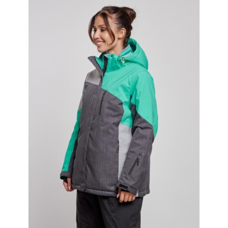 Ski jacket female winter, size 60, green color-1