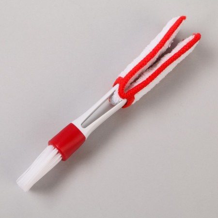 Brush for cleaning hard-to-reach places in the passenger compartment, 16 cm, white red-1
