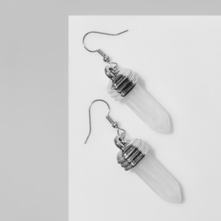 Earrings Plastic "Crystal" for mountain crystal