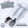 A set of children's cutlery in the Cossack "kittens", fork, spoon