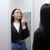 Door, suspended mirror, 40 x 110cm, white