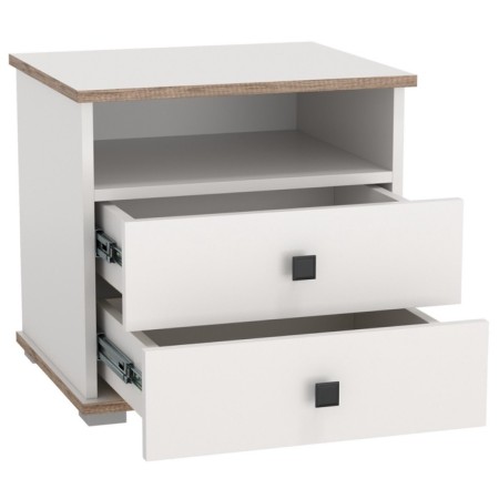 Liberty bedside table 51.17, 480 × 429 × 460 mm, support h = 20 mm, white / oak canyon-1