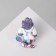 Brooch "Hippo" athlete, color in silver