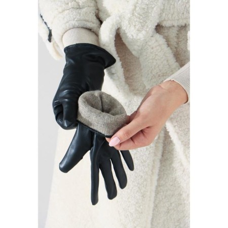 Female gloves, size 9, with insulation, black color-2