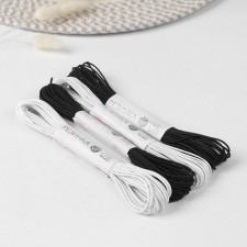 Hat elastic band, 2 mm, 10 ± 0.5 m, 4 pcs, black/white color