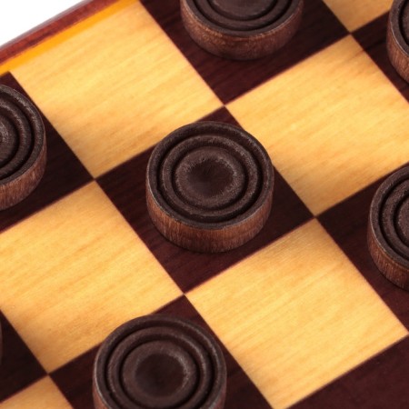 Wooden backgammon is large, with “wolf-21” checkers, a board game, 60 x 60 cm-3