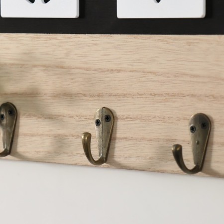 Hooks decorative wood "Love. Eucalyptus with a bow" 35.7x16 cm-2