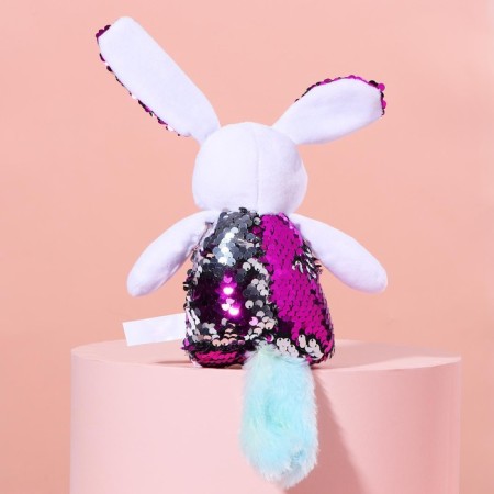 Soft toy with sequins "Bunny Mia", 26 cm x 7 cm x 12 cm-4