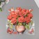 Interior plastic sticker "Pionovid roses" 40x31 cm