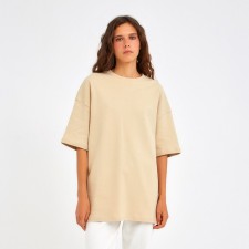 Women's T-shirt Minaku: Home Collection Beige Color, Rr. 48