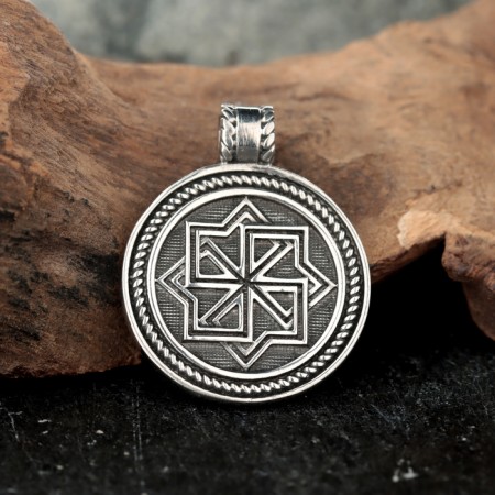 Slavic amulet "Molovinets", 8g, 33x25 mm, D Undressions 4 mm, Pudter
