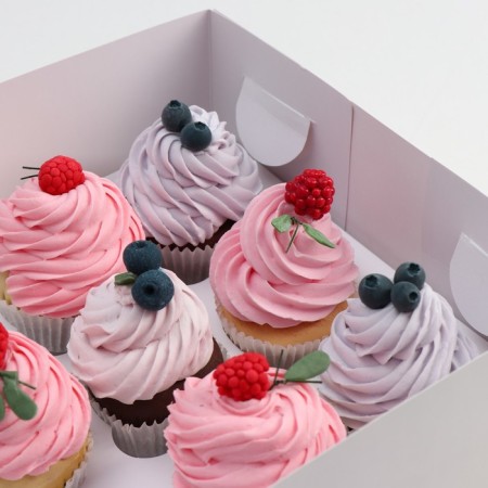 Box for 12 cupcakes with a window, white, 32.5 x 25.5 x 10 cm-2