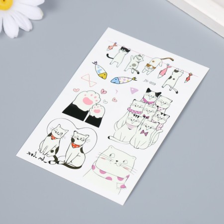 Tattoo on the body color "Cats. Aristocrats" glowing in the dark 12x7.5 cm-2