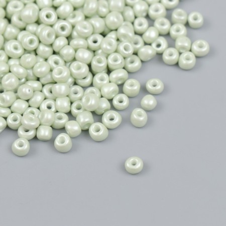 Glass beads 6/0 "light green mint" Makarun, gloss 450 gr
