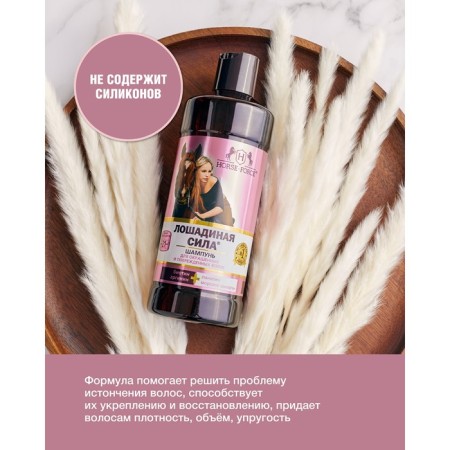 Horse shampoo for dyed and damaged hair with collagen Ilanolin, biotin, 500 ml-2