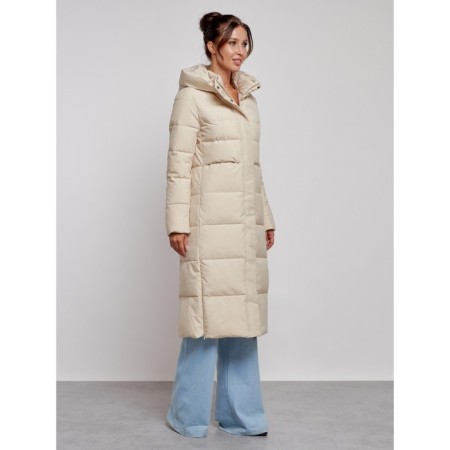 Coat insulated winter female, size 50, beige color-2